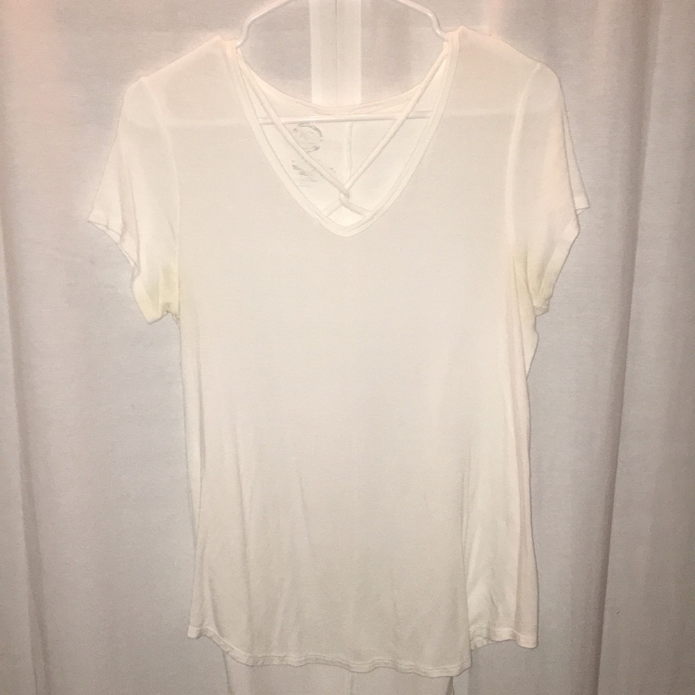 white t-shirt with cross design